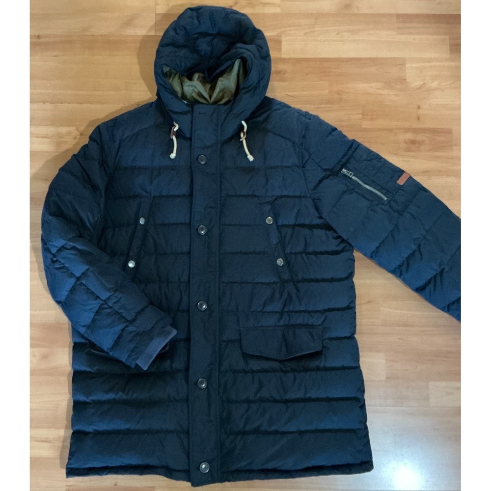 Lands' End‎ XXL Black Down Puffer Jacket Hooded Long Parka Coat 50-52